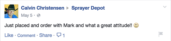Sprayer Depot customer feedback