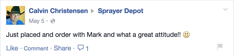 Sprayer Depot customer feedback